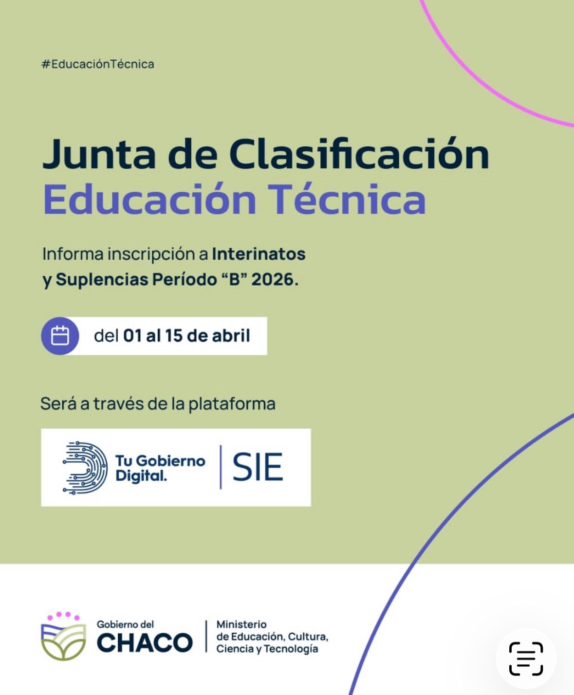 *LA JUNTA DE CLASIFICACI&Oacute;N DE EDUCACI&Oacute;N T&Eacute;CNICA ABRE INSCRIPCI&Oacute;N A INTERINATOS Y SUPLENCIAS*