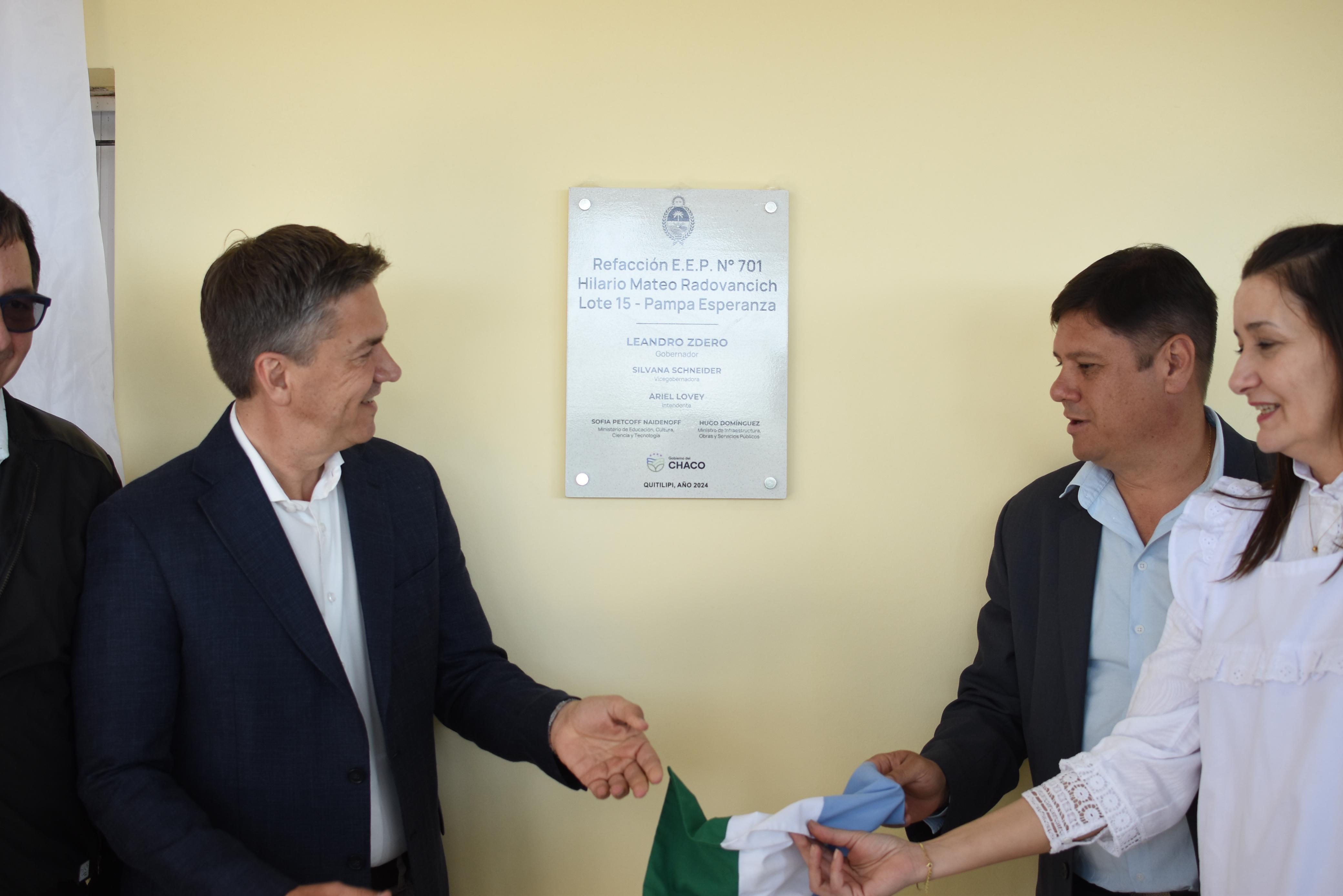 *PAMPA ESPERANZA, QUITILIPI: EL GOBERNADOR ZDERO INAUGURÓ LAS REFACCIONES DE LA EEP N° 701 “ADMINISTRAMOS BIEN, PARA REACTIVAR LAS OBRAS EN TODA LA PROVINCIA”, EXPRESÓ.*