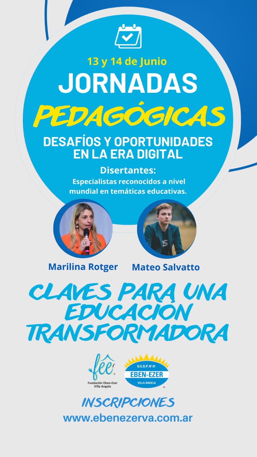 VILLA ANGELA: EBEN -EZER INVITA A SU Vl  CONGRESO EDUCATIVO PARA EL 13 Y 14 DE JUNIO