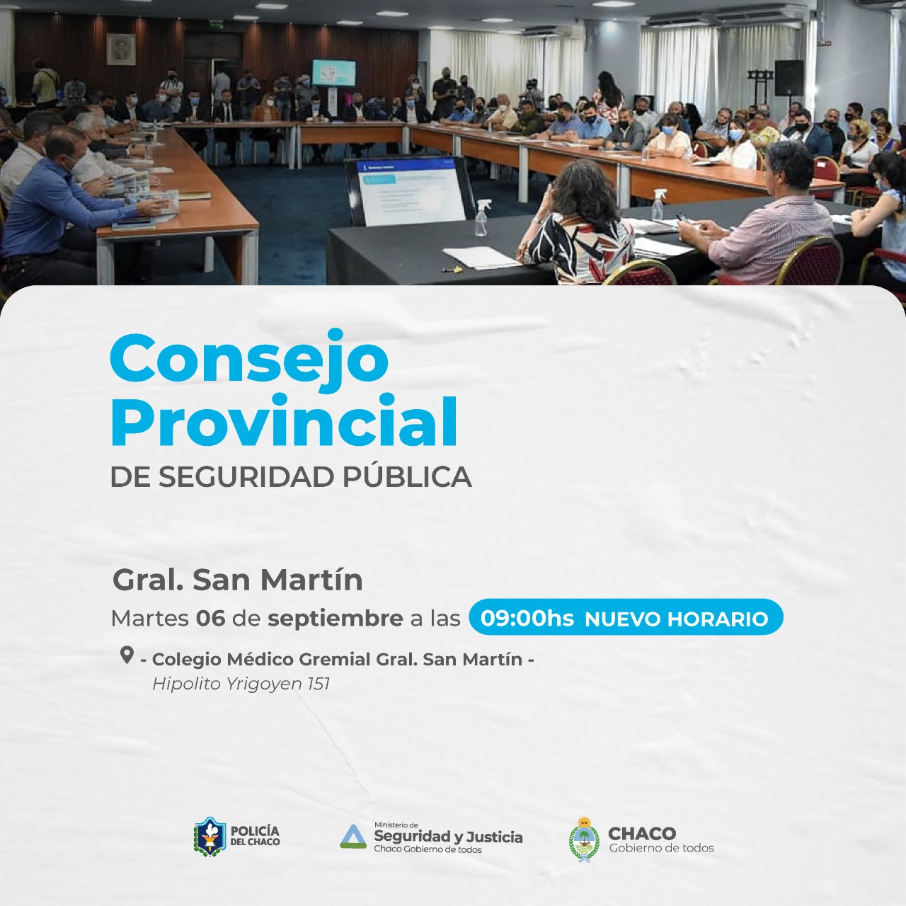 *ESTE MARTES SE REALIZA EL CONSEJO PROVINCIAL DE SEGURIDAD EN GENERAL SAN MARTÍN*