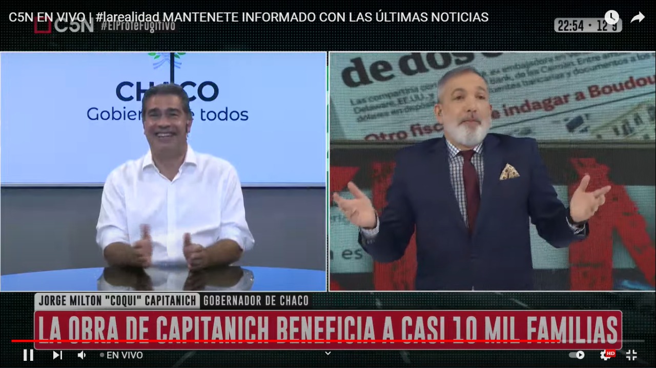 CAPITANICH EN C5N: “CÓMO PRETENDE ALGUIEN CON MEDIANA RACIONALIDAD PENSAR QUE VOY A IR A INAUGURAR UNA CANILLA”