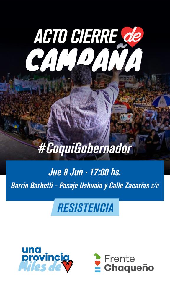 *El Frente Chaqueño convoca a vecinos y vecinas de Villa Barbetti a un nuevo acto de cierre de campaña*