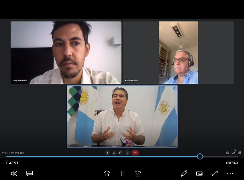 VIDEOCONFERENCIA DE CAPITANICH CON MSZ ON LINE Las PASO como herramienta de debate y el principio de igualdad y equidad de género con binomios presidenciales mixtos