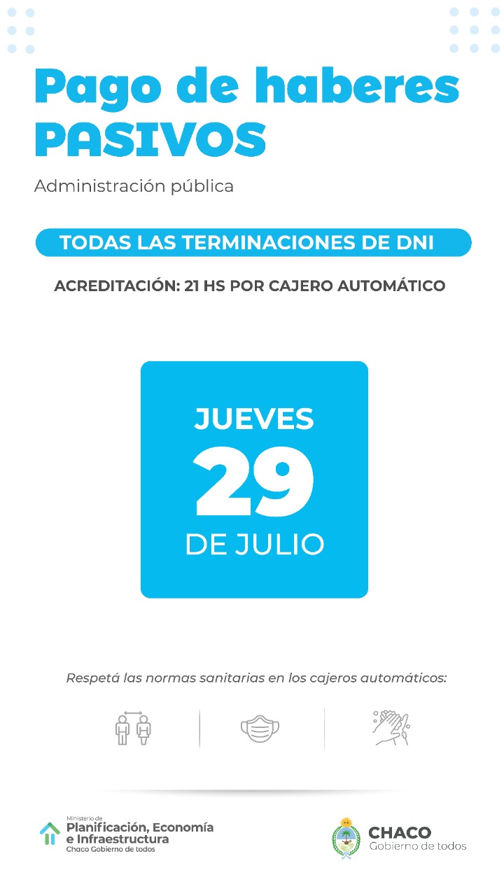 EMPLEADOS PÚBLICOS COBRARÁN SUELDO EL 29 Y 30 DE JULIO                                                                                                                      