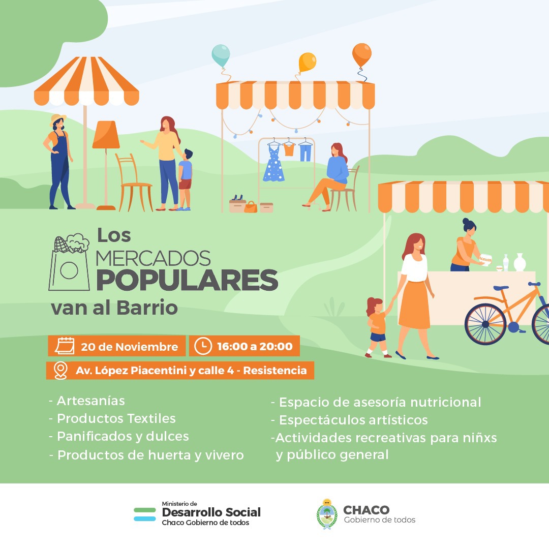 *LOS MERCADOS POPULARES LLEGAN A BARRIOS DE RESISTENCIA PARA IMPULSAR EL EMPRENDEDURISMO Y EL COMPRE LOCAL*