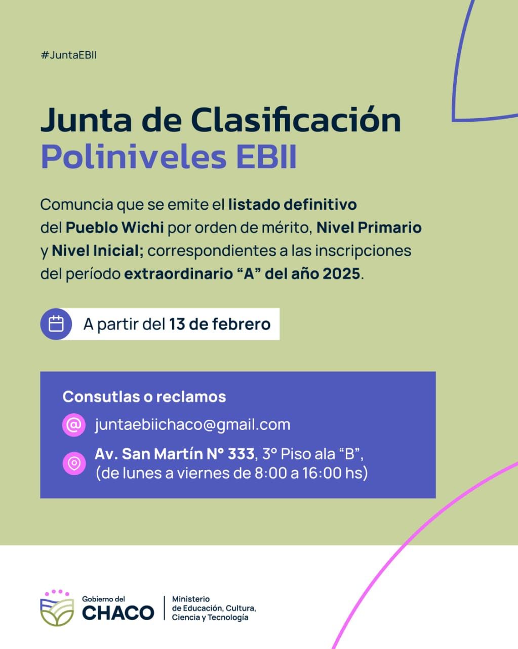 *EDUCACI&Oacute;N INFORMA LA PUBLICACI&Oacute;N DEL LISTADO DEFINITIVO PARA DOCENTES DEL PUEBLO WICHI INSCRIPTOS EN EL PER&Iacute;ODO ORDINARIO A 2025-2026*