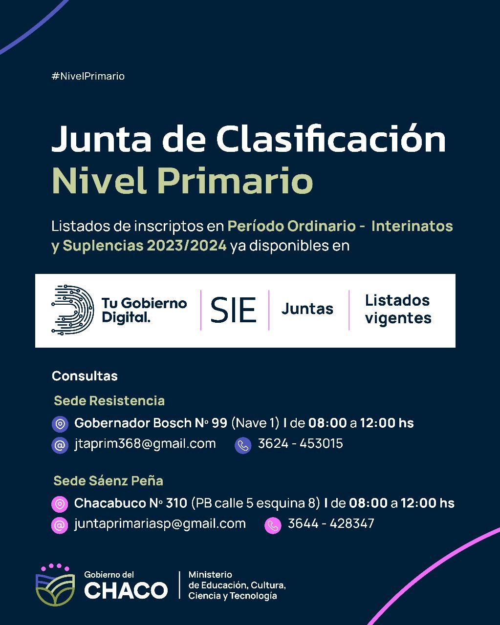 *NIVEL PRIMARIO: YA SE ENCUENTRAN DISPONIBLES LAS LISTAS DE INTERINATOS Y SUPLENCIAS*