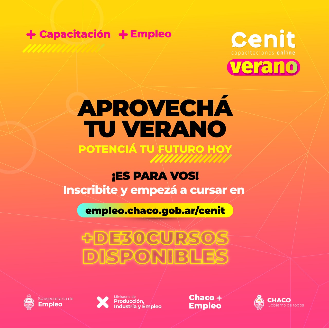 *ÚLTIMO DÍA DE INSCRIPCIÓN A LAS CAPACITACIONES PARA EL EMPLEO QUE OFRECE CÉNIT VERANO*